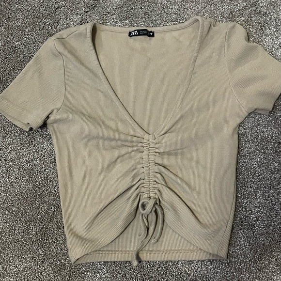 Tops - Zara medium tan crop top